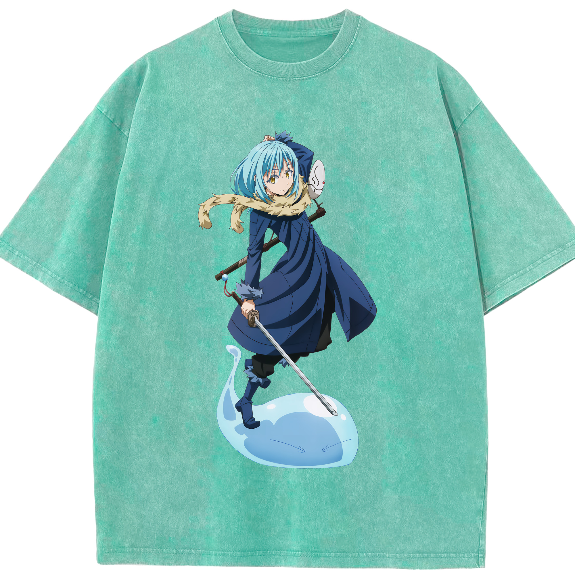 （画像用） 転スラ Regarding Reincarnated to Slime 綿100% ヴィンテージ風 半袖Tシャツ（フロントプリント）